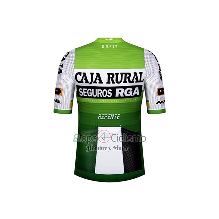 Caja Rural Ropa Ciclismo Culotte Corto 2020 Hombre Mangas Cortas Blanco Verde